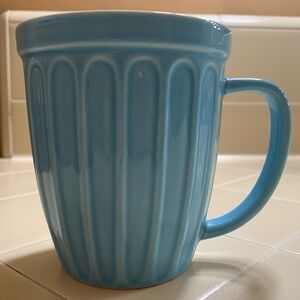 Starbucks Ice Cream Ribbed Fluted Mug Robin Egg Blue Cup 2006 Ceramic 16 oz
